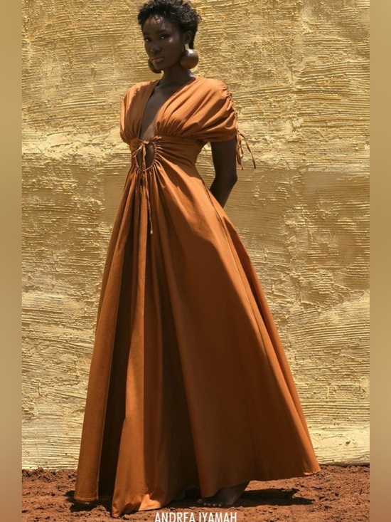 Andrea Iyamah Dresses & Skirts - Andrea Iyamah Xena Dress Burnt Orange Size Medium (US 8-10) Cotton Maxi Dress